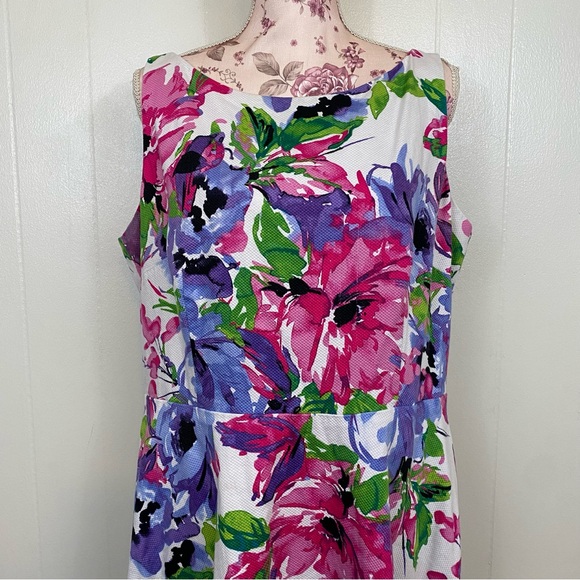 Black Label sz:16 Purple & Pink Floral Dress - Picture 2 of 15